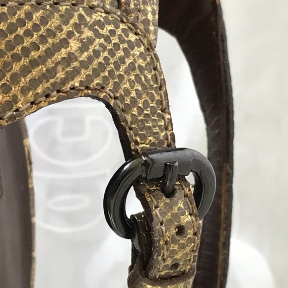 ALLIGATOR PRINT EMBOSSED VERA WANG BURNISHED GOLD SZ 7.5 GOLD - Picture 10 of 11